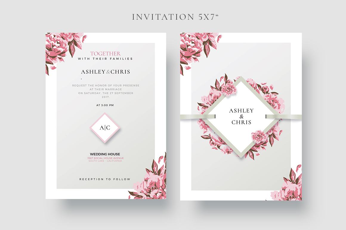 wedding invitations templates wedding cards Collection Flowers mariage creative Stationery Invitation