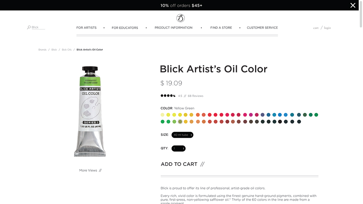dickblick paint art supplies Website product