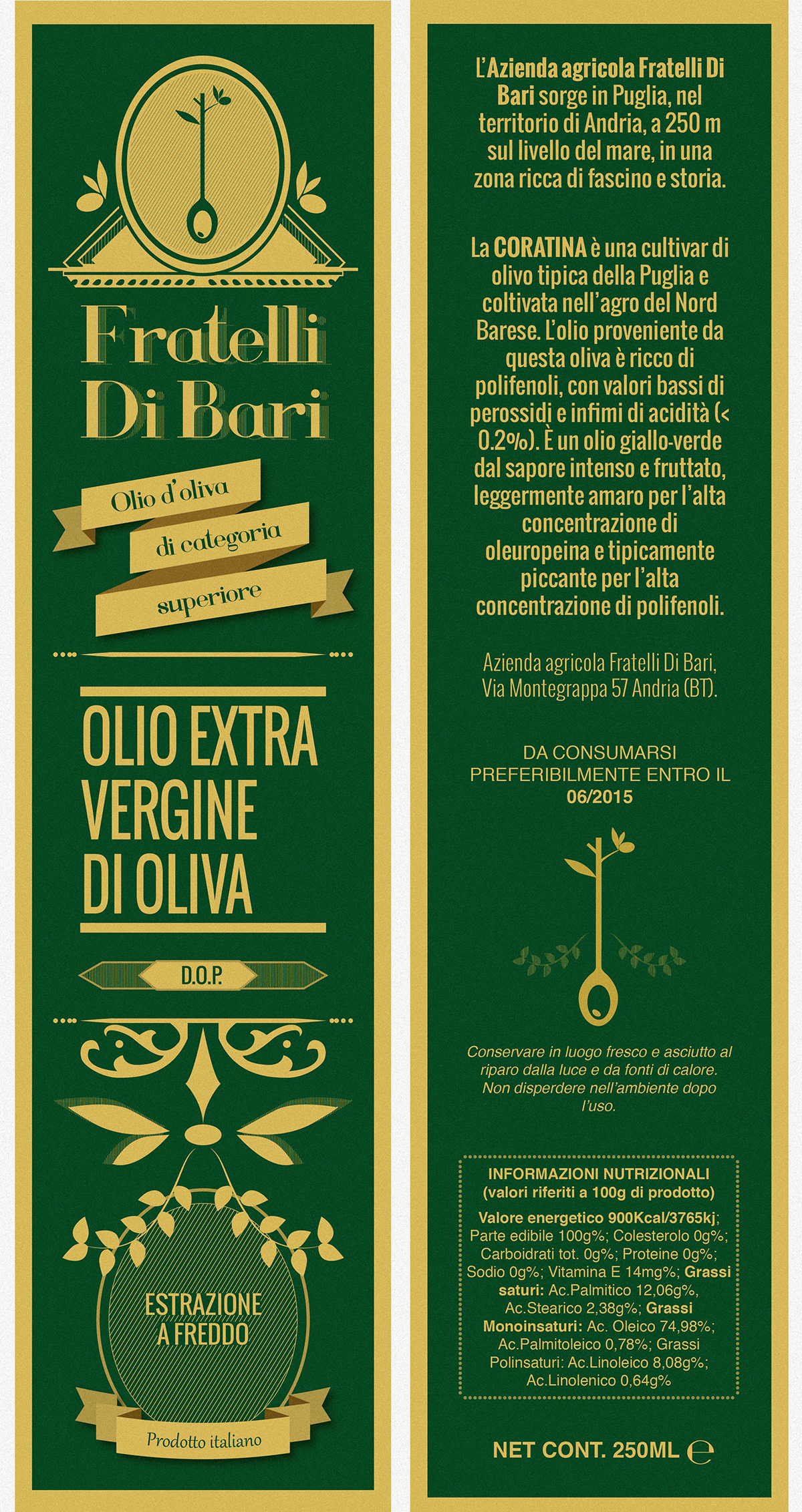 oil Olive Oil Label package design  giuseppe di bari nucco brain puglia fratelli di bari