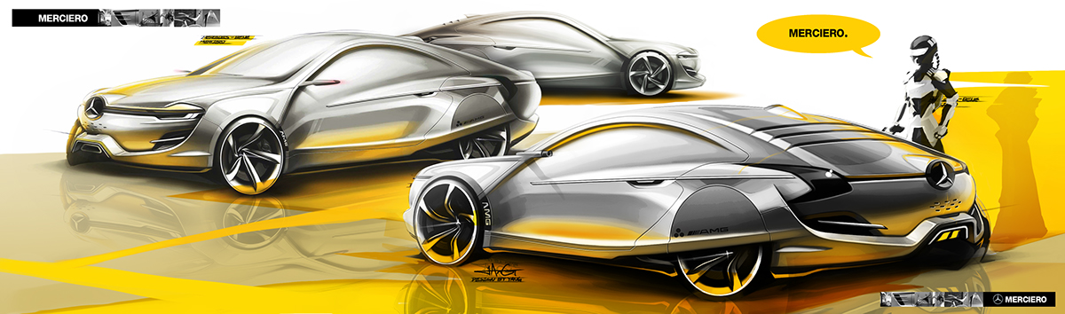 mercedes Benz car design car sketch automobile design