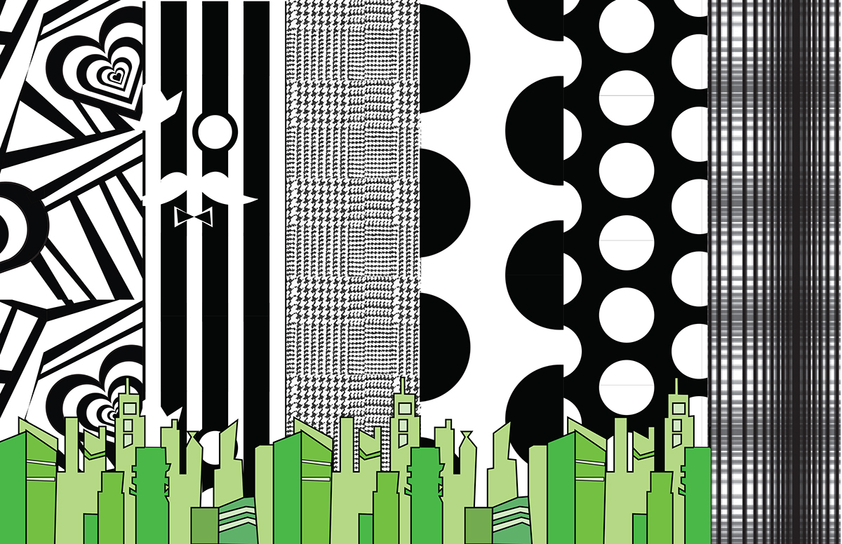 powerpuff girl toxins collage digital illustration Digital textile prints comic zero waste patternmaking