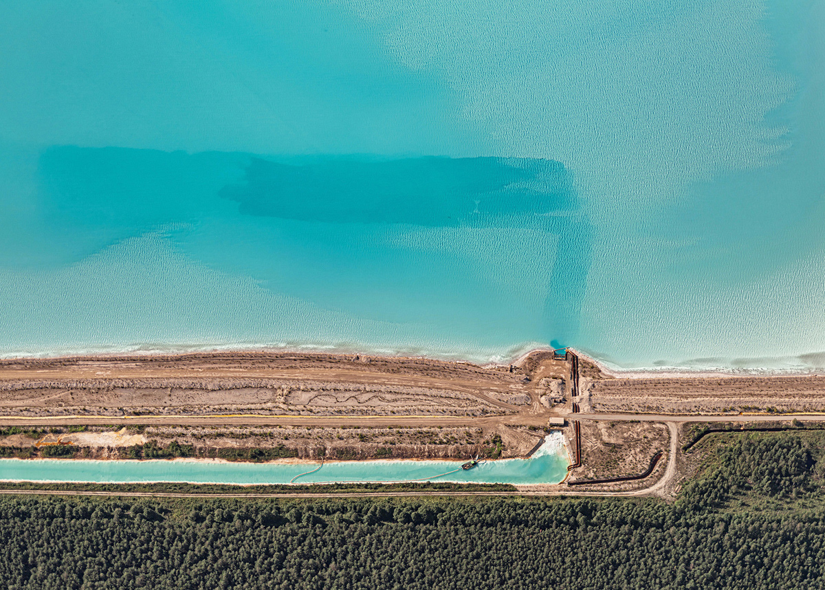 abstract Aerial aerial view environment Estonia lagoon Landscape oilshale structure