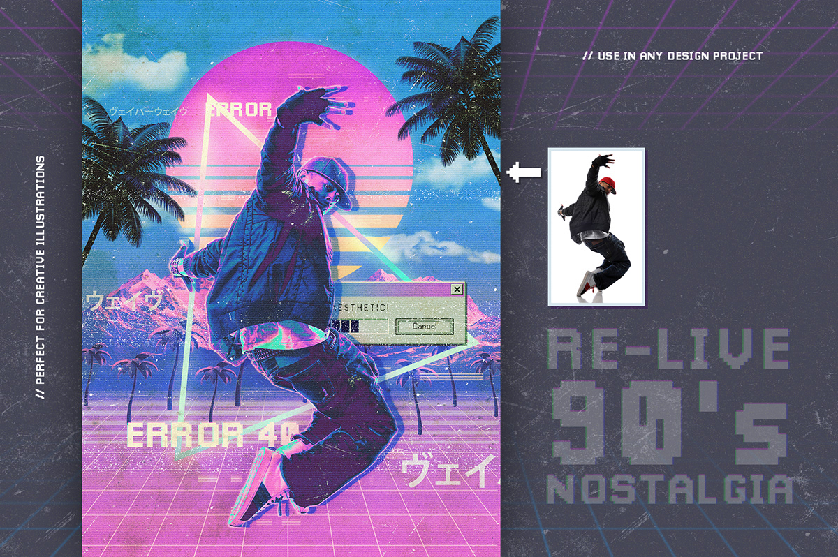 80s 90s aesthetic Digital Art  neon photoshop Retro retrowave Synthwave vaporwave
