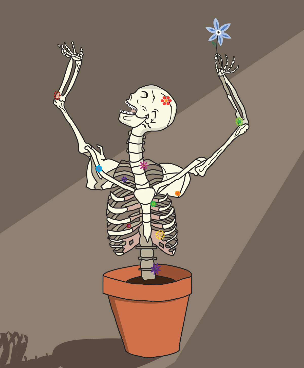 Flowers graphic design  ILLUSTRATION  reborn skeleton wholesome