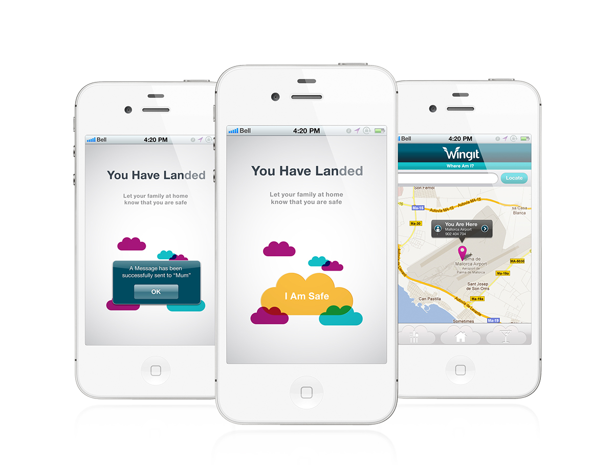 Wingit app inflight entertainment social network social networking Amy amy harmer interactive design app design