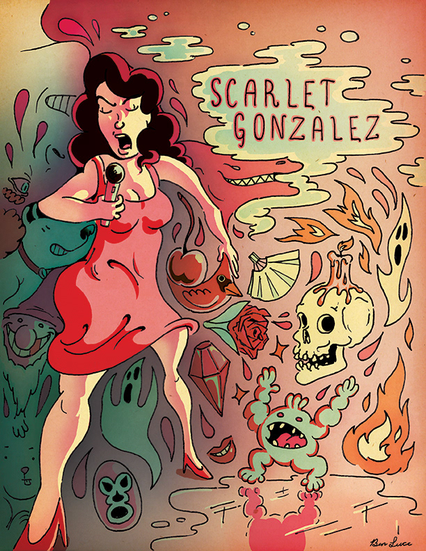 press kit scarlet gonzalez Singer funky trippy interlocking cartoon Fun pen digital Promotional