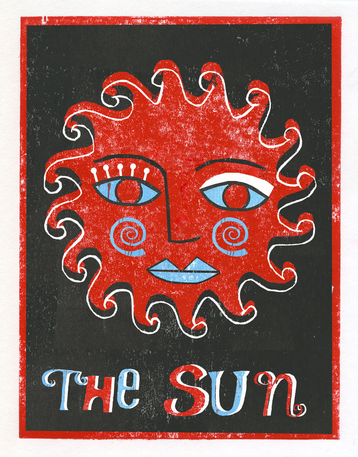 kurt schwitters  book  concertina lino  print handmade  fortune telling  sun  moon Wheel of Fortune wealth. beauty  knowledge