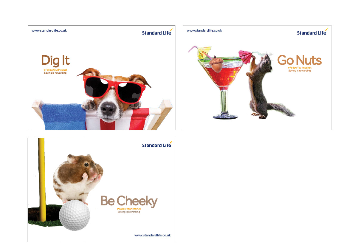 ycn Standard Life graphic design adverts posters copy animals saving survival