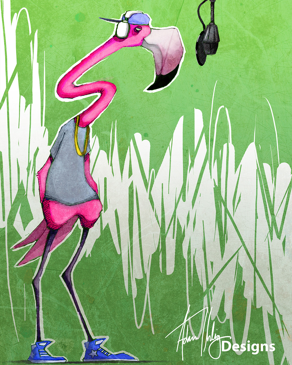Graffiti digitalpainting animals flamingo FOX GEKO lizard characters hiphop Urban