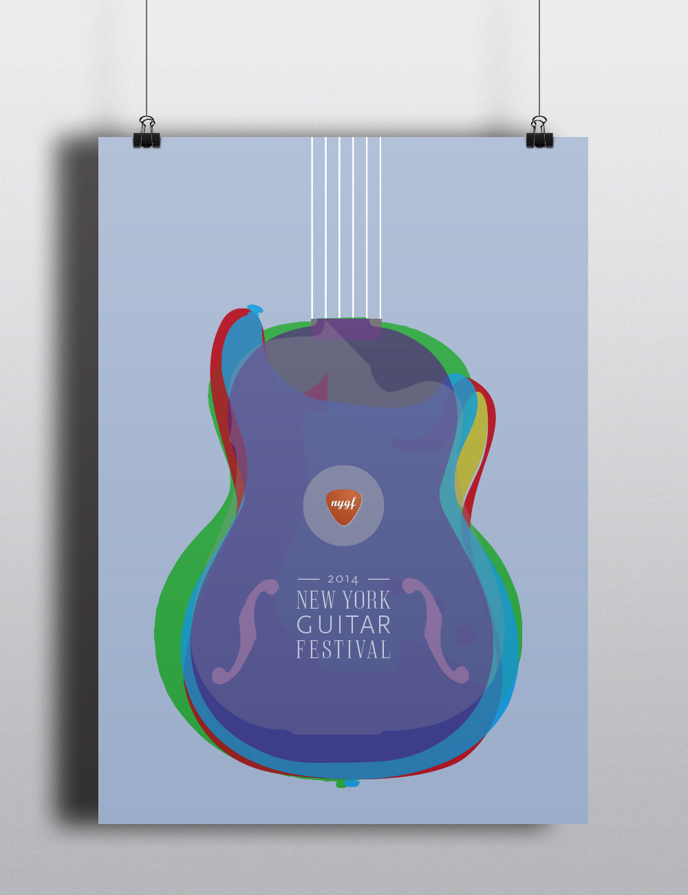 festival New York  Guitar Event identity poster leaflet bag T Shirt Lanyard pass