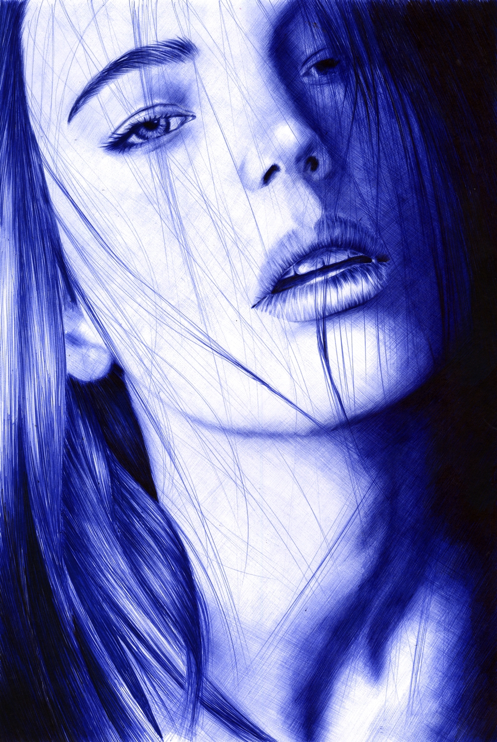 art blue aartfinesse nester formentera sketch portrait woman