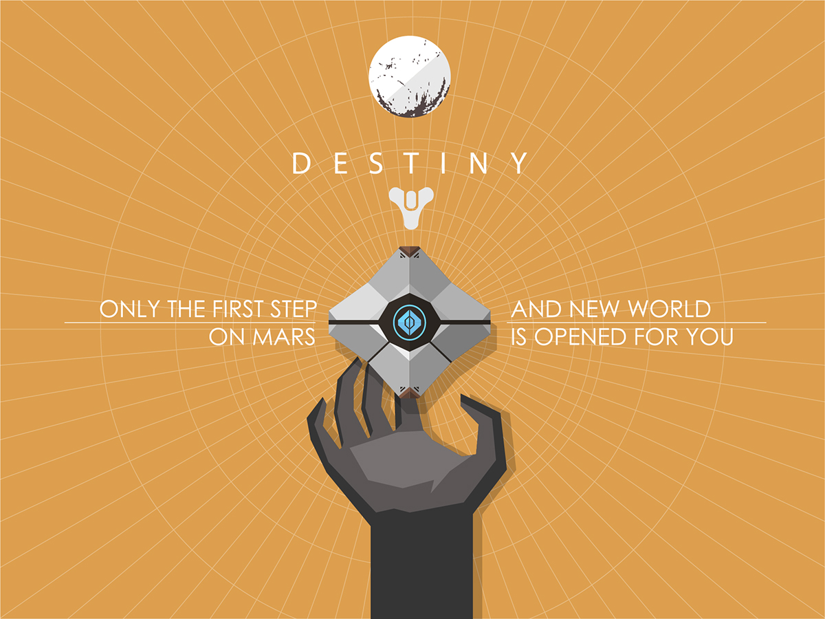 destiny game Ps4 mars flat infographic future fallen awoken exo Minimalism