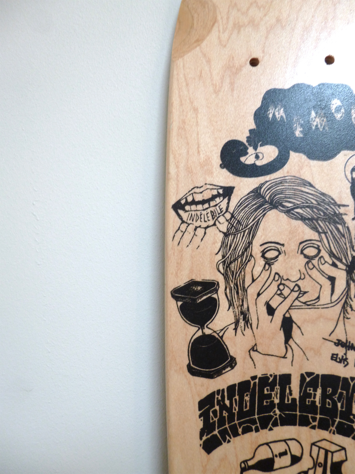 skate Board illu dessin draw LONGBOARD tattoo ink tatouage design