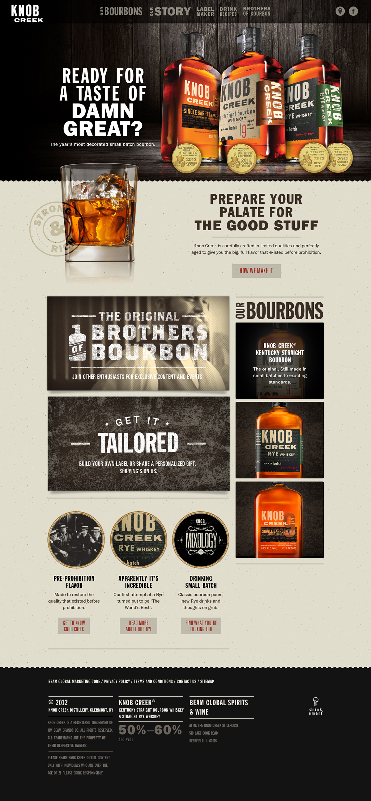 knob creek bourbon Responsive web design Collaboration
