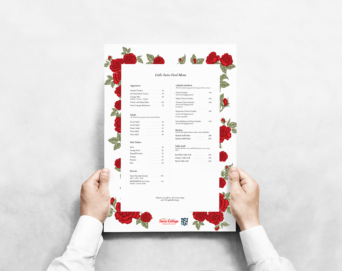 branding  menu Food  restaurant art direction  floral print