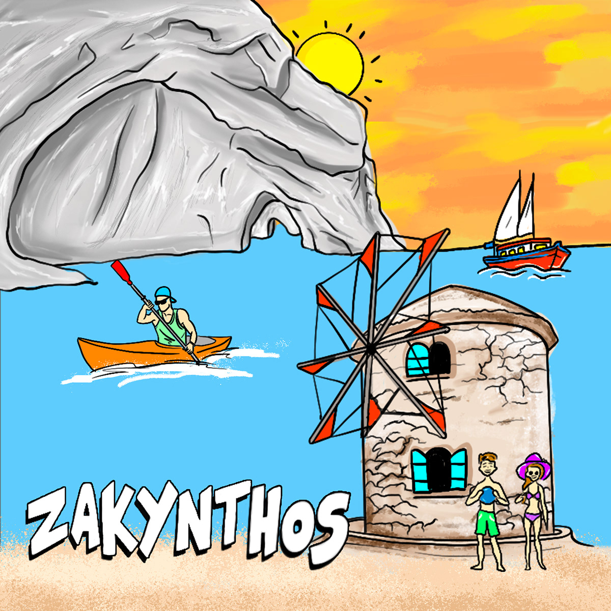 ILLUSTRATION  Greece zakynthos Island nft etsy opensea Digital Art  etsy shop opensea nft