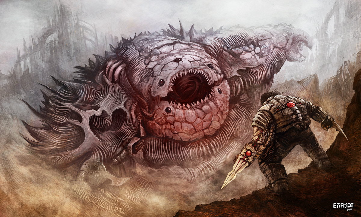concept art  art  cg  character fantasy  Illustration  knight  snake  Horror  dark  eyardt