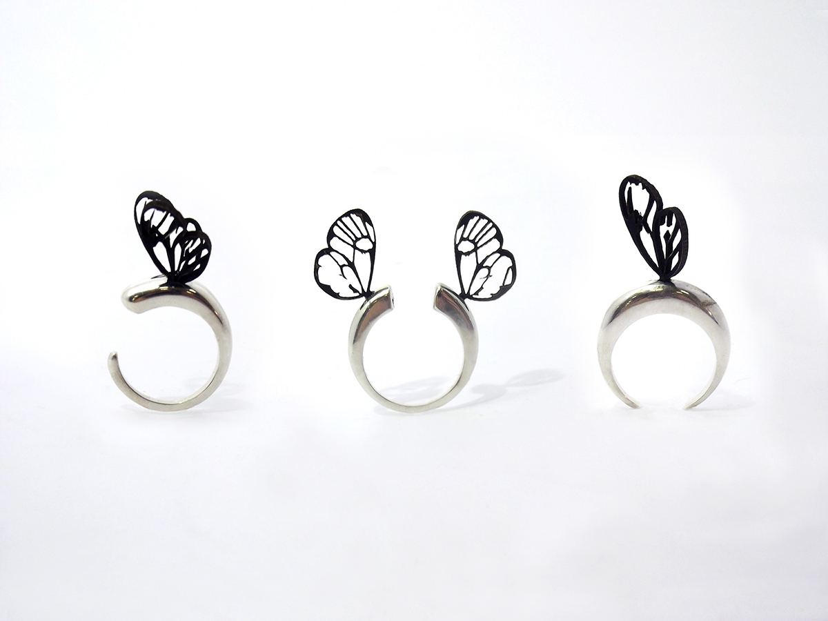 paper butterfly Glasswing jewelry