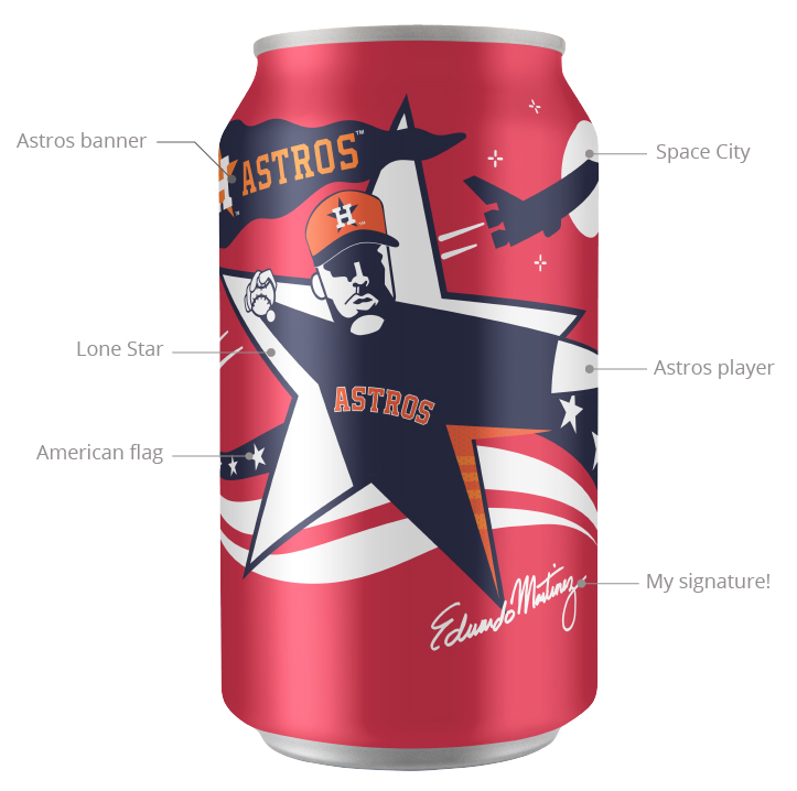 package design  Packaging Budweiser Astros ILLUSTRATION  AdobeSketch houston baseball