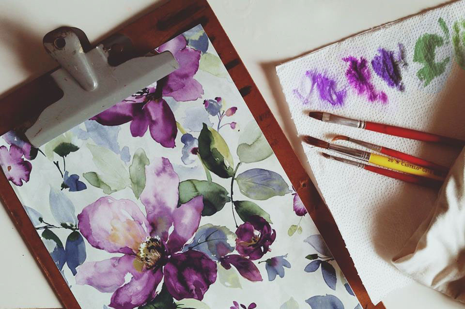 aquarela aquarelas pitura Paiting watercolor watercolour Flowers