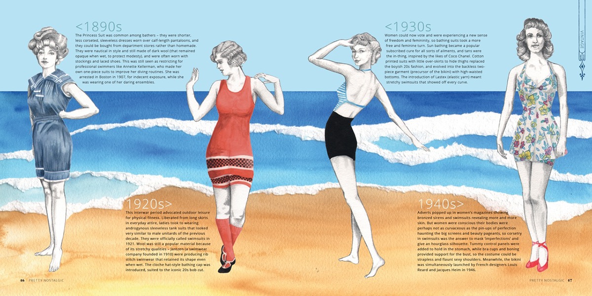 Adobe Portfolio swimsuit bathing costume bikini swimming costume million dollar mermaid demure daring pretty nostalgic era beach evolution