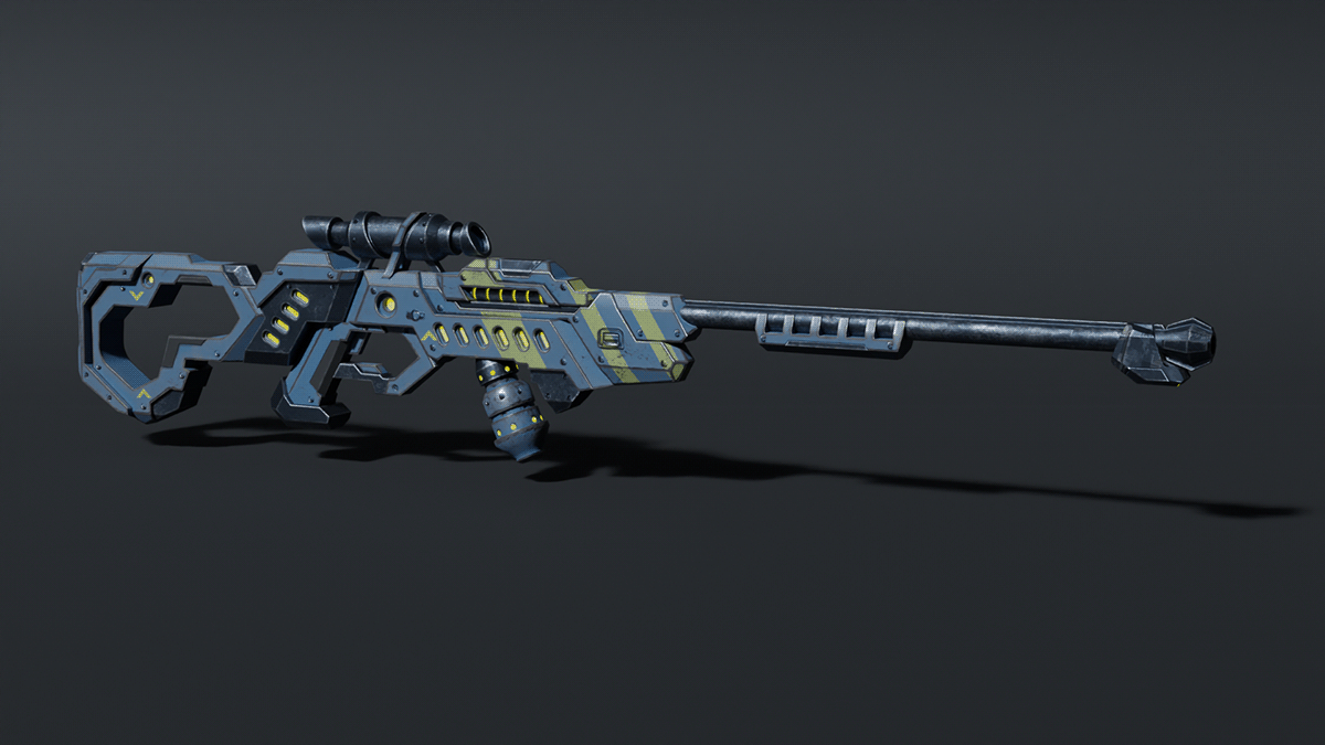 Weapon guns Sci fi Gun Sniper shooting 3D model Game Art mobile game 3d art casual game