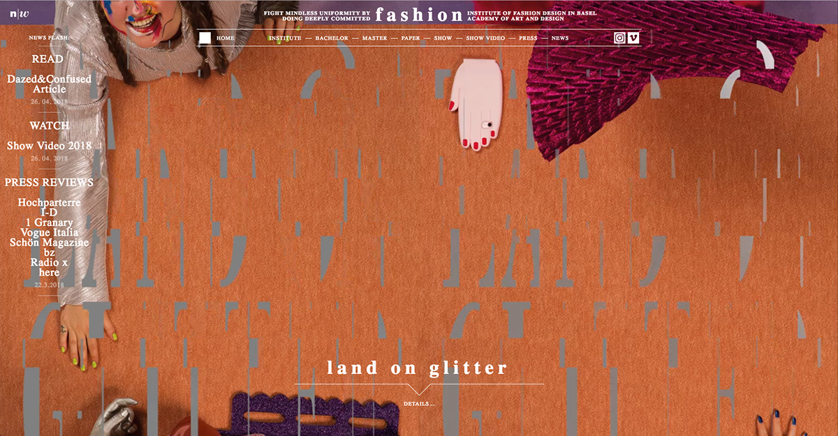 Fahsion Show model design poster series LAND ON GLITTER