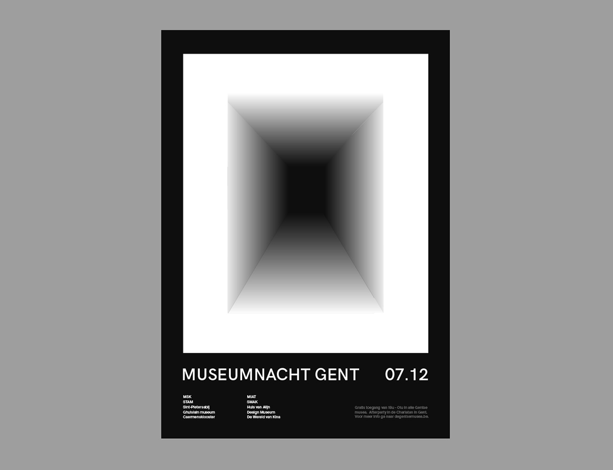 poster museumnacht museum Perspective ILLUSTRATION  graphicdesign minimal abstract