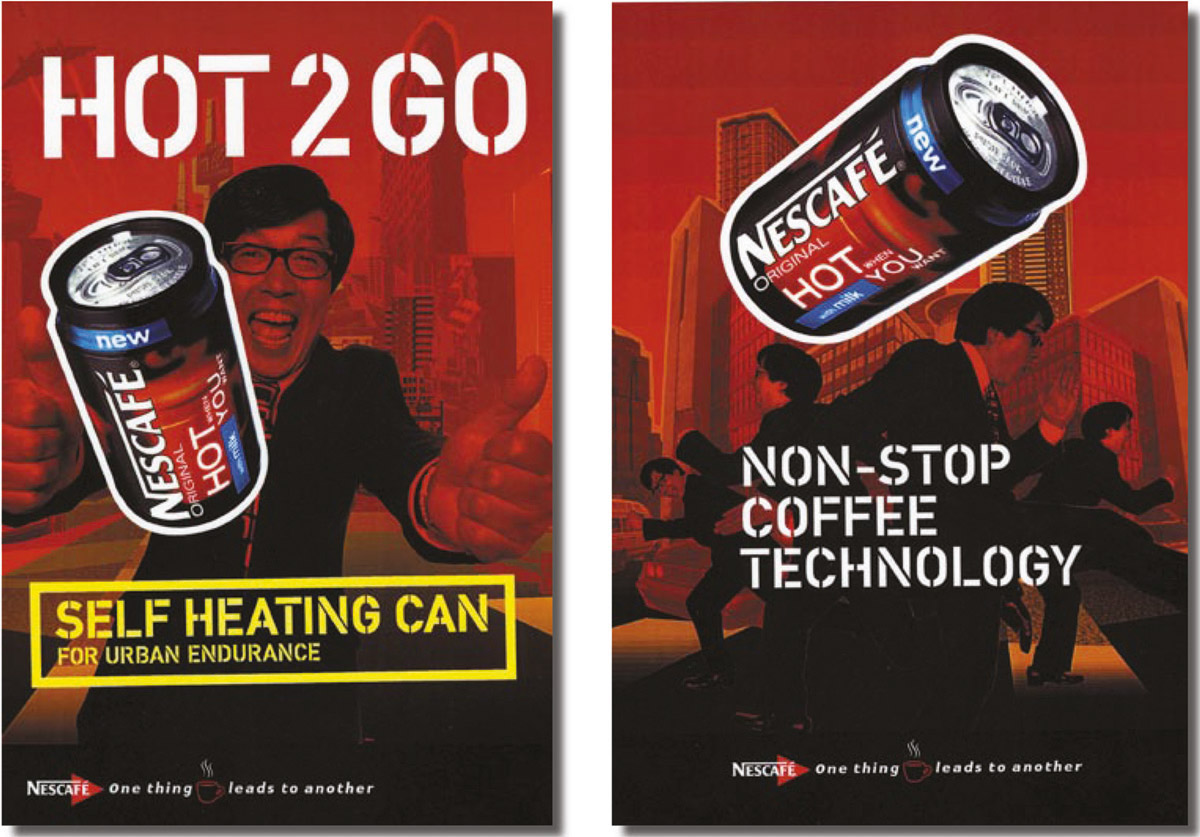 Adobe Portfolio nescafe coffee ads hot to go luke white NPD Fun cool tv japanese liquids drink ads