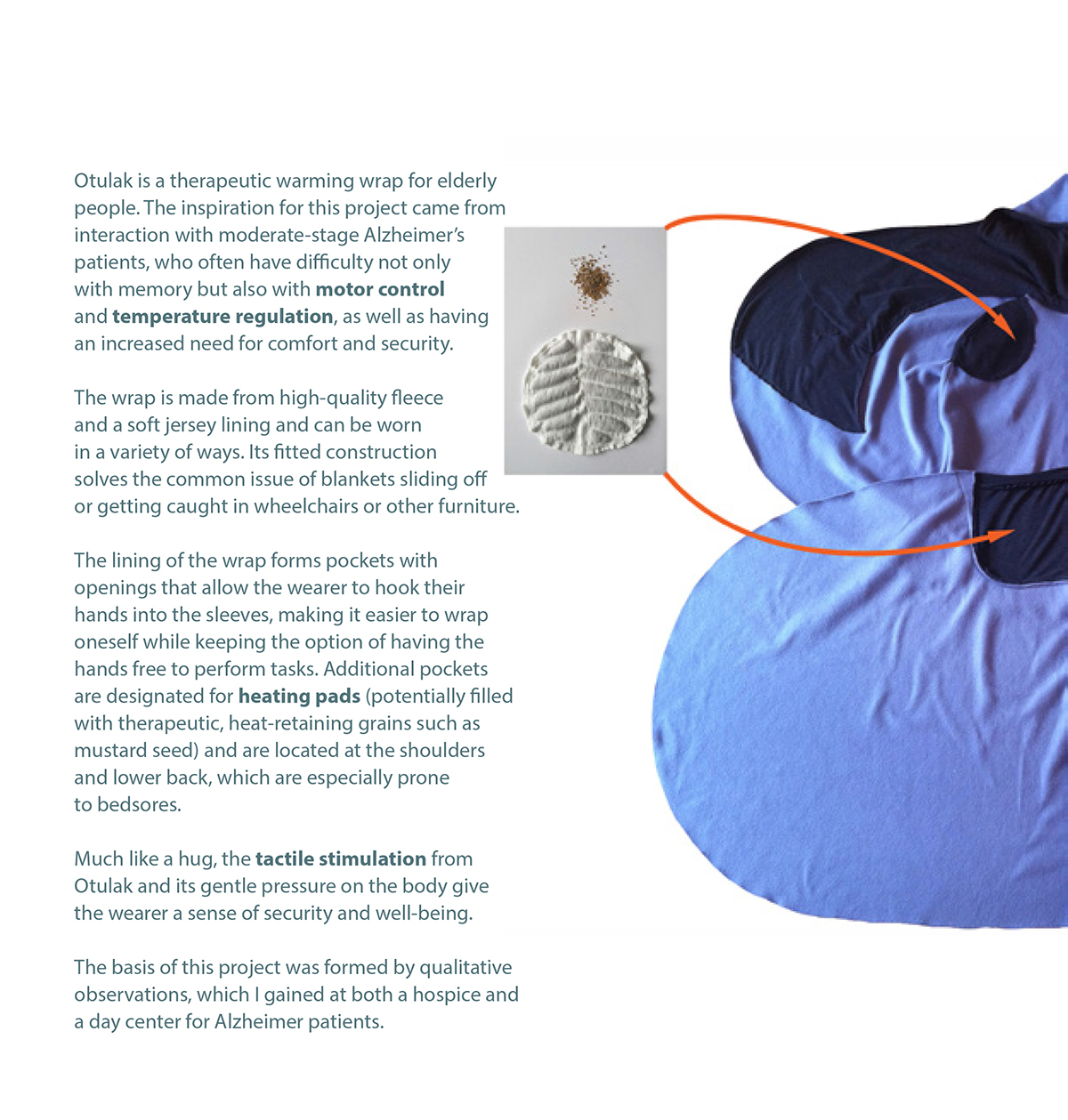 healthcare Elderly design product textile Wrap blanket therapeutic therapy medicine Health nursing tactile