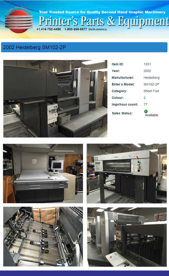 Used Heidelberg Presses Heidelberg Printing Equipment Printing Press Equipment