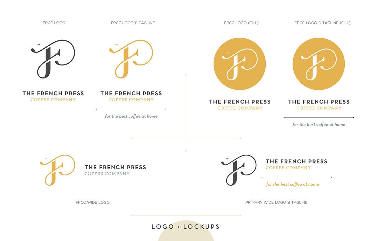 Coffee french press brand identity pattern product logo Mug  lettering handdrawn type
