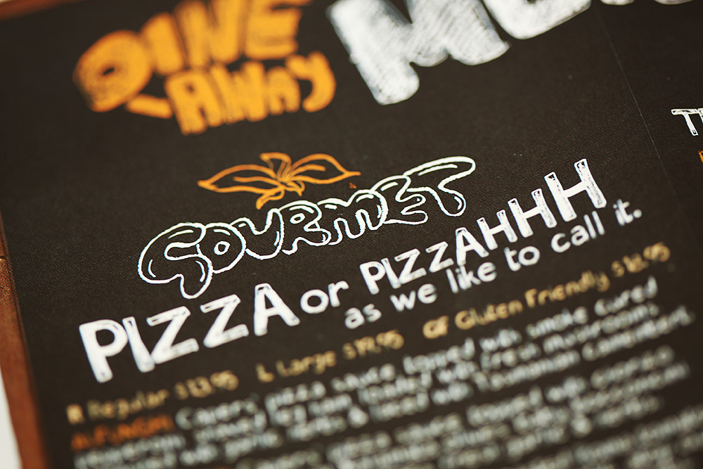 pizza capers sean condon Phil Nobay Rebrand Chalkboard type Pizza sccud capers