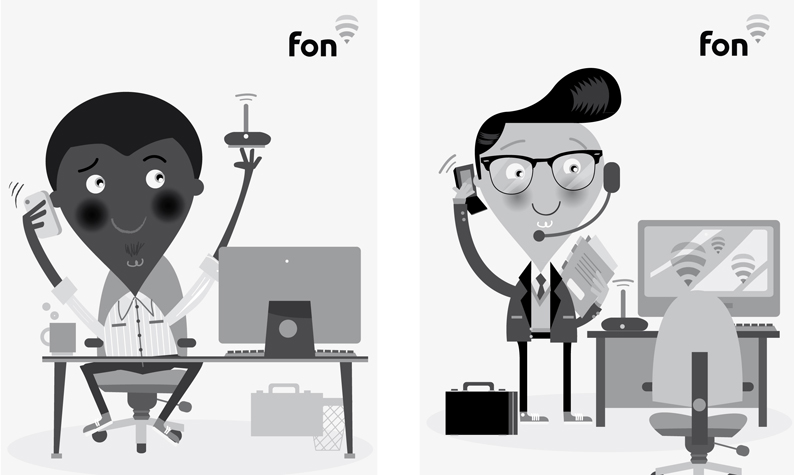 Fon wifi network Global diseño Character personajes agencia identidad