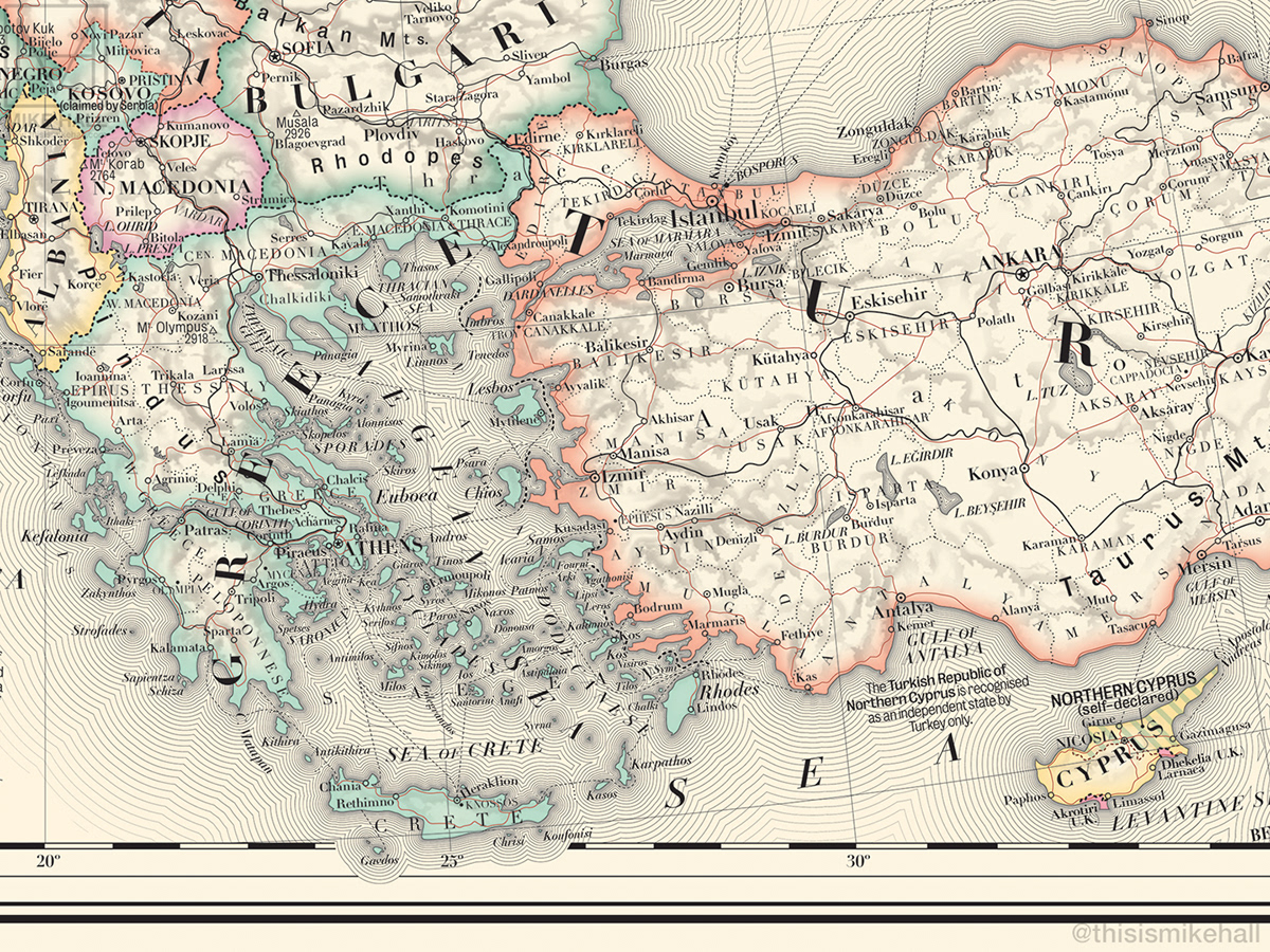 map map design cartography Europe map print antique Retro