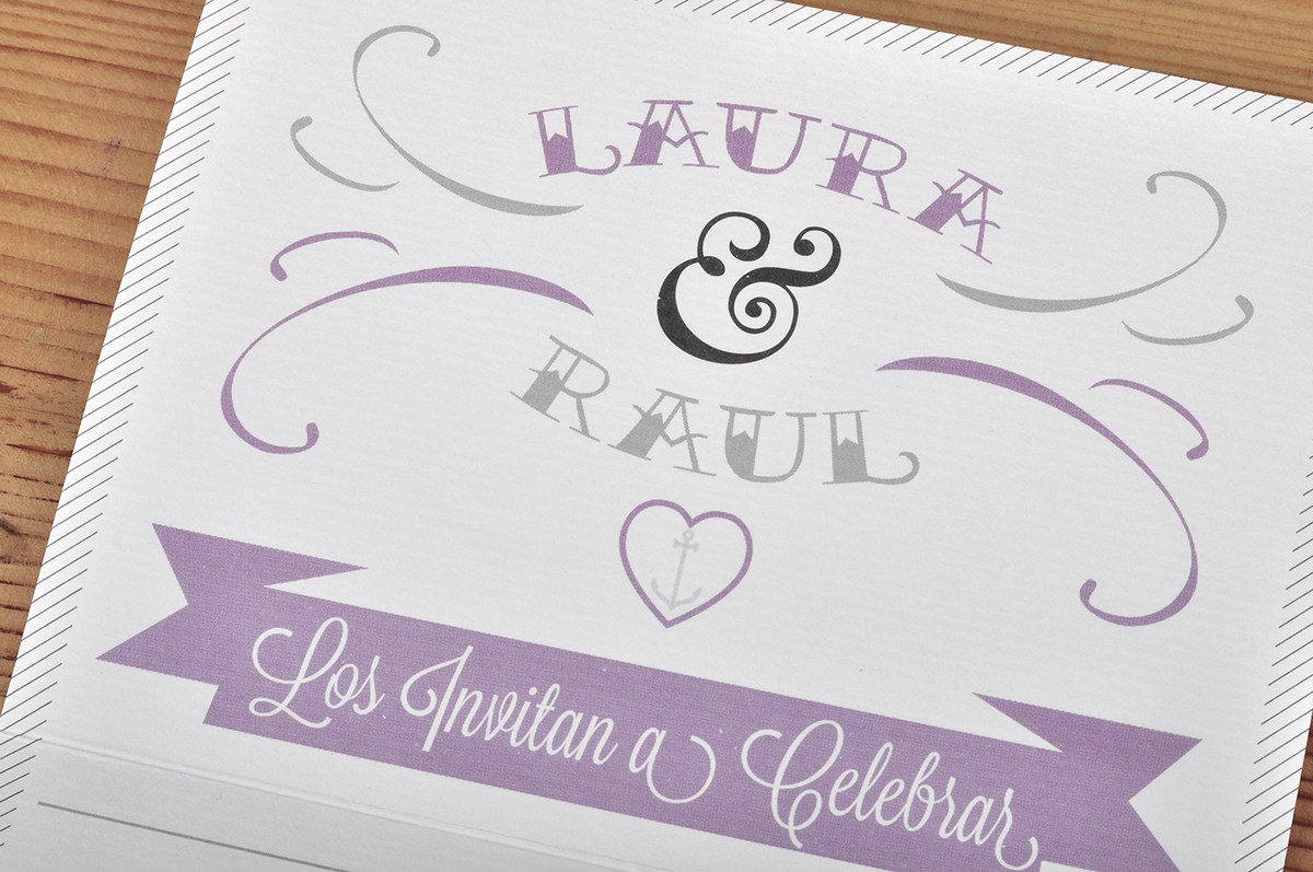 wedding print press tattoo design Love Invitation purple anchor stamp