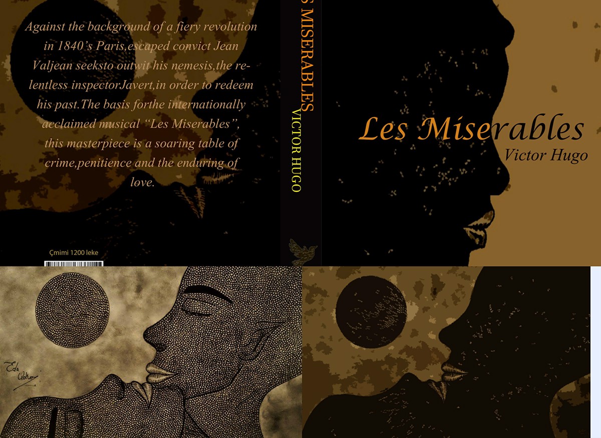 Les Miserables book cover design art Paris Jean Valjean redemption the poor ones novel victor hugo Illustrator graphic scetches circles
