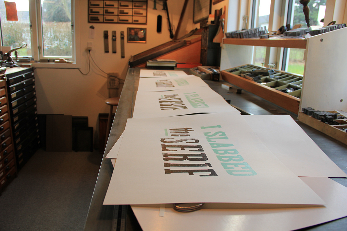 letterpress print poster slab serif