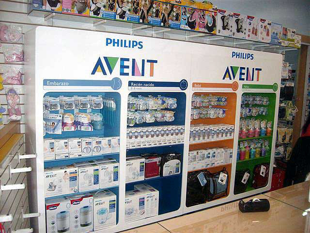Avent Philips Exhibition  Exhibidor Display diseño leila papeo diseñadora industrial basicos