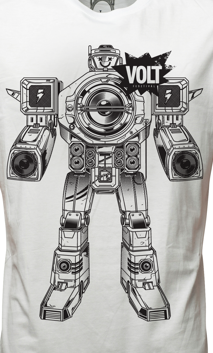 tee tshirt t-shirt graphic design VOLT festival party robot typo hungary musicfestival sziget polo textile