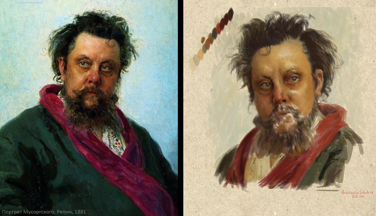 Repin Russia mussorgsky jesus old Realism face portrait oil