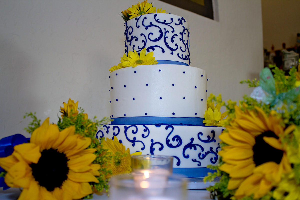 wedding  sunflower royal blue yellow Budget