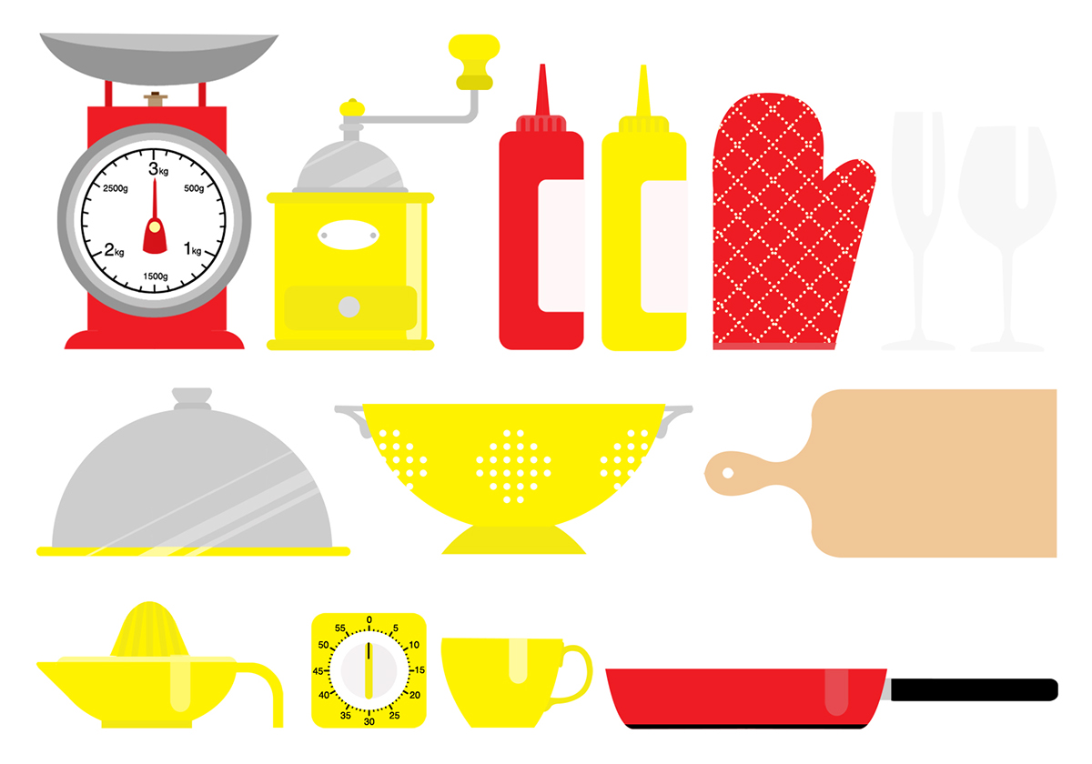 kitchen utensil Pan  dishes appliances glass pattern textile Picto Icon