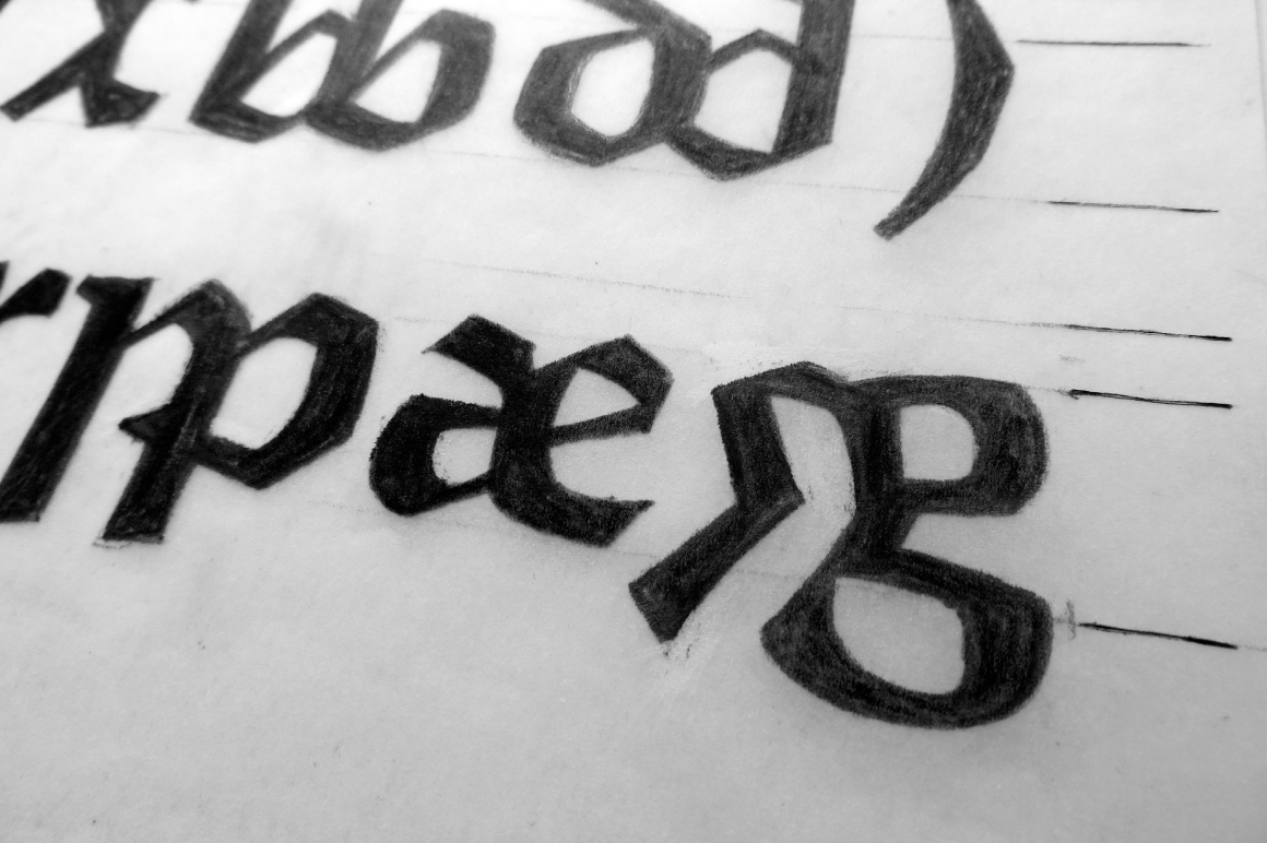 black text Headline broken letter letter soft flared Unique calligraphic artisanal Blackletter Original editorial textura contemporary