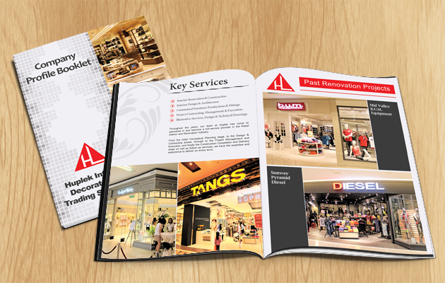 graphic design print Booklet corporate profile brand Interior portfolio leesingstudio huplek
