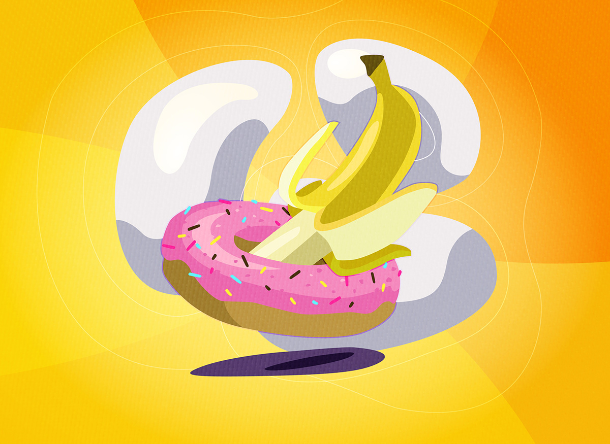 tv motion design digital  art shpilivili banana donut rabbit hat sex Mouth chupa chups