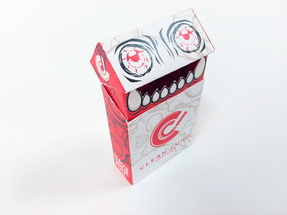 packaging design skulls red smoking cigarettes