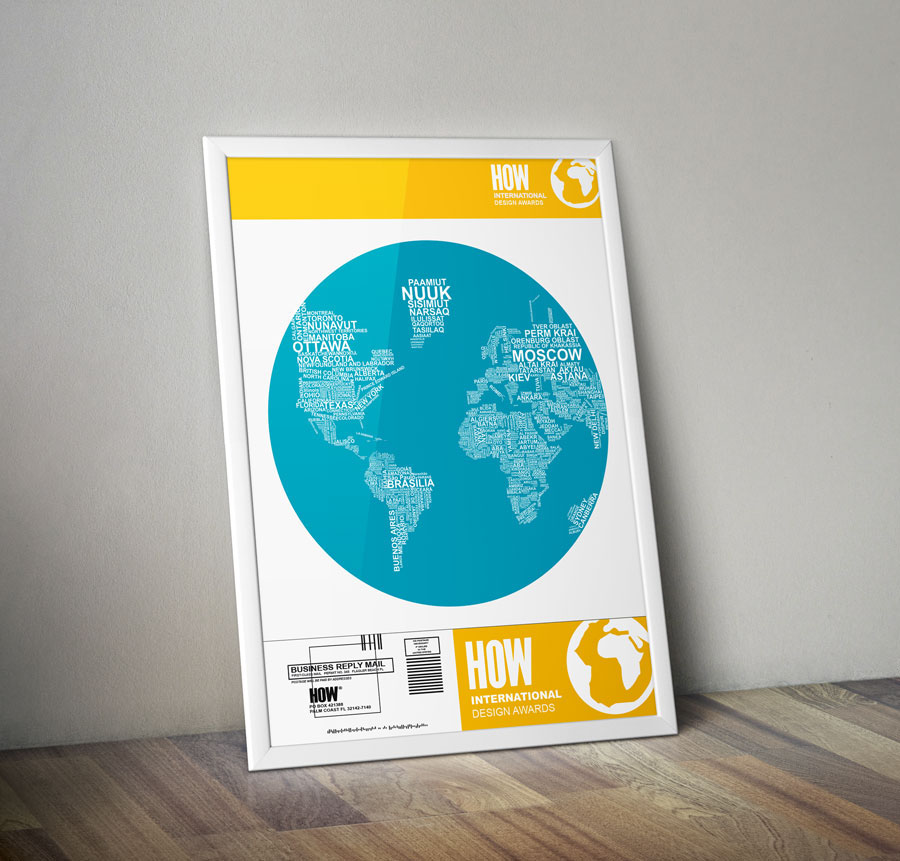 how type print poster world map graphic