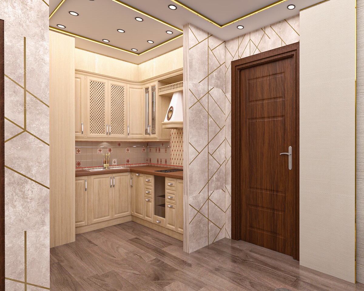 studio apartment architecture visualization lounge kitchen bathroom Lihgtroom indore tv