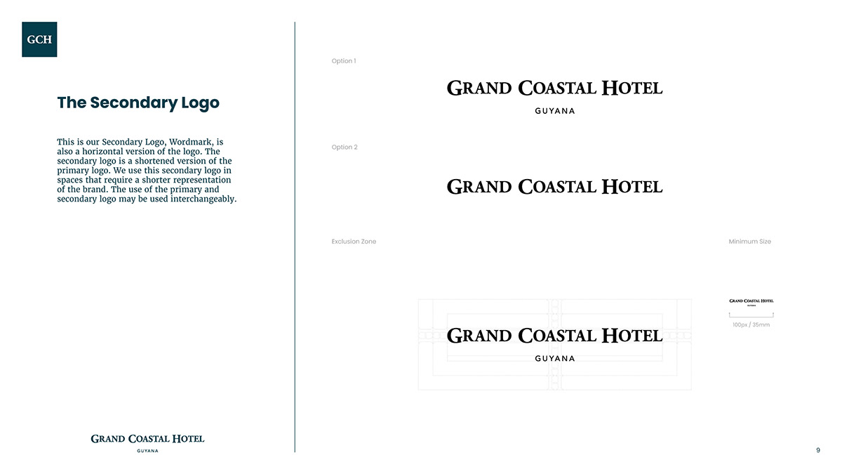 brand identity guideline typography   visual identity Brand Design identity marketing   brand identity Graphic Designer Logotype Grand Coastal Hotel Adobe Portfolio